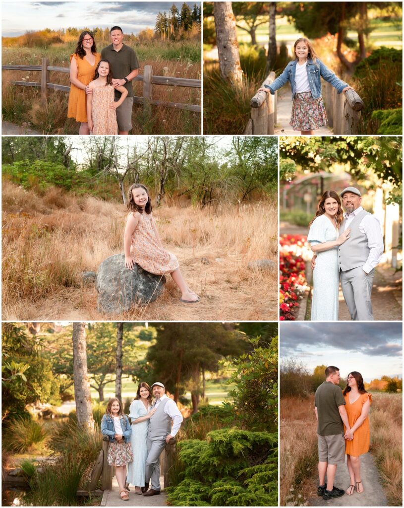 Family Mini Session pictures taken place at Cross Park in Puyallup, WA and Family Pictures taken at Pt Defiance Rose Garden located in Tacoma, WA